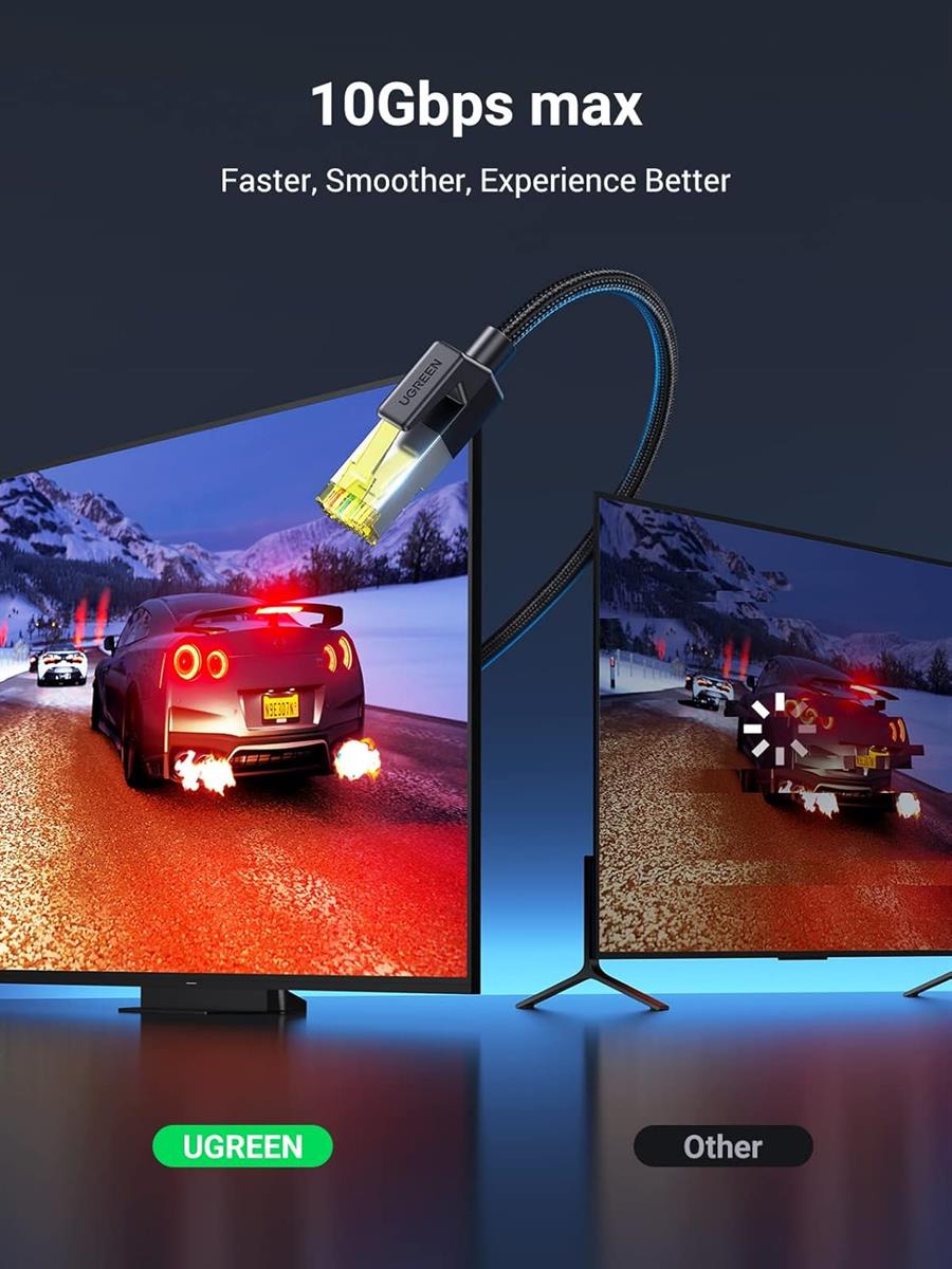 UGREEN Cat7 Pure Copper Ethernet Cable Braided 15m (Black) - PakByte  