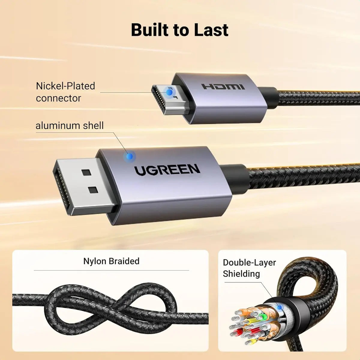 Ugreen 35843 4K DisplayPort to HDMI Cable - 3M
