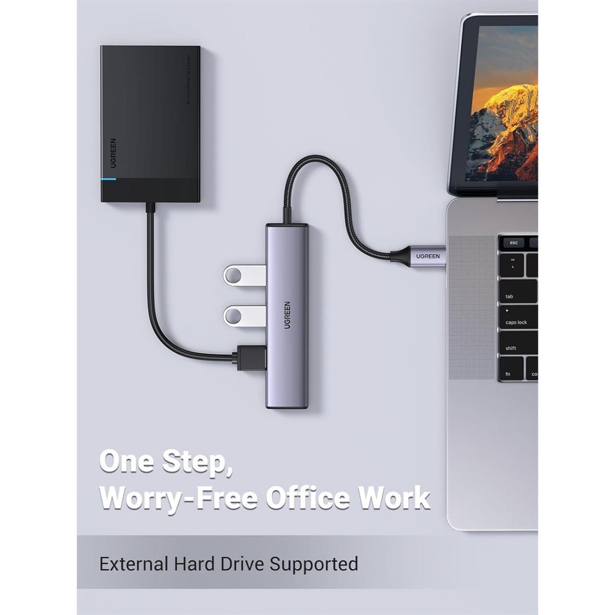 Ugreen Aluminium USB-C Hub, 4 Ports to USB 3.0 - PakByte Computers  