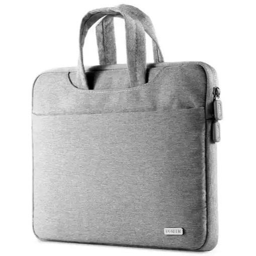 Ugreen Laptop Sleeve Case Bag, Nubuck Leather and Padded Velvet Foam Interior, 14-14.9", Gray - PakByte Computers  