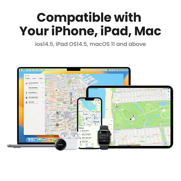 Ugreen Smart Bluetooth Tag, Finder Security SmartTrack Link SmartTag With Apple Find My Key Bluetooth Tracker For Earbud Luggage MFi Phone Finder IOS - PakByte  