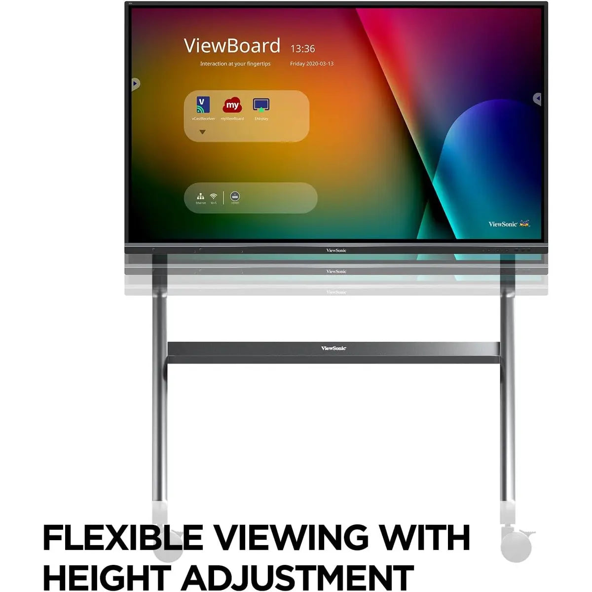 ViewSonic VB-STND-009 Slim Mobile TV Cart for 55 to 86" Screens