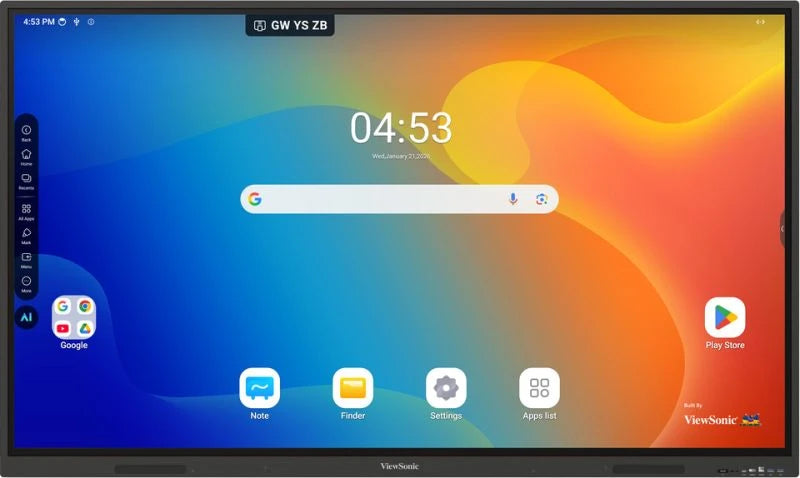 Viewsonic ViewBoard IN7505-N Google Certified EDLA 75” 4K Interactive Display