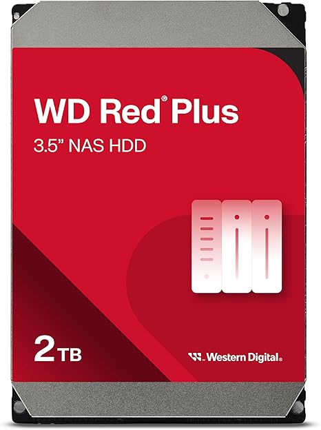 WD Red Plus 2TB NAS Internal Hard Drive 3.5" SATA