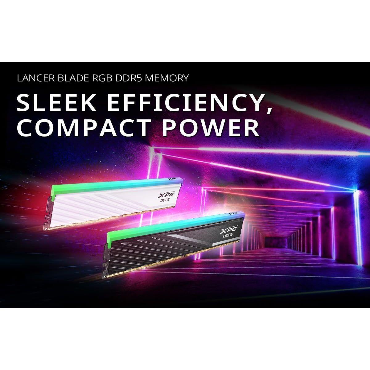 XPG Lancer Blade RGB 64GB (2x32GB) 6000MHz C30 DDR5 DRAM Memory - White - PakByte Computers  