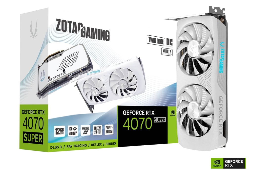 ZOTAC GAMING GeForce RTX 4070 SUPER TWIN EDGE OC WHITE Edition 12GB GDDR6X - PakByte Computers  