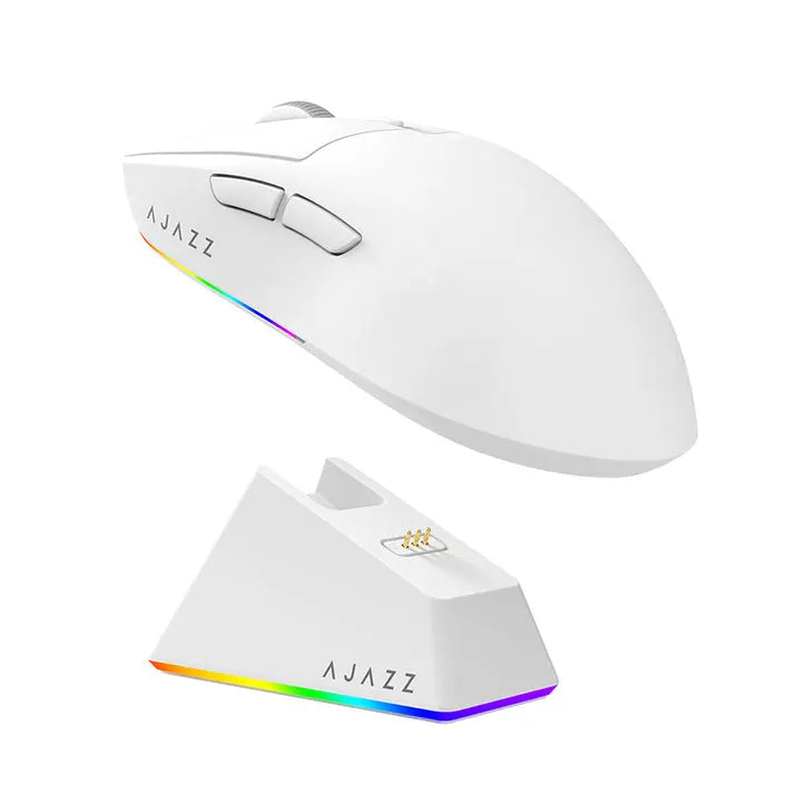 Ajazz AJ139 V2 MC Gaming Mouse with Charging Base - White