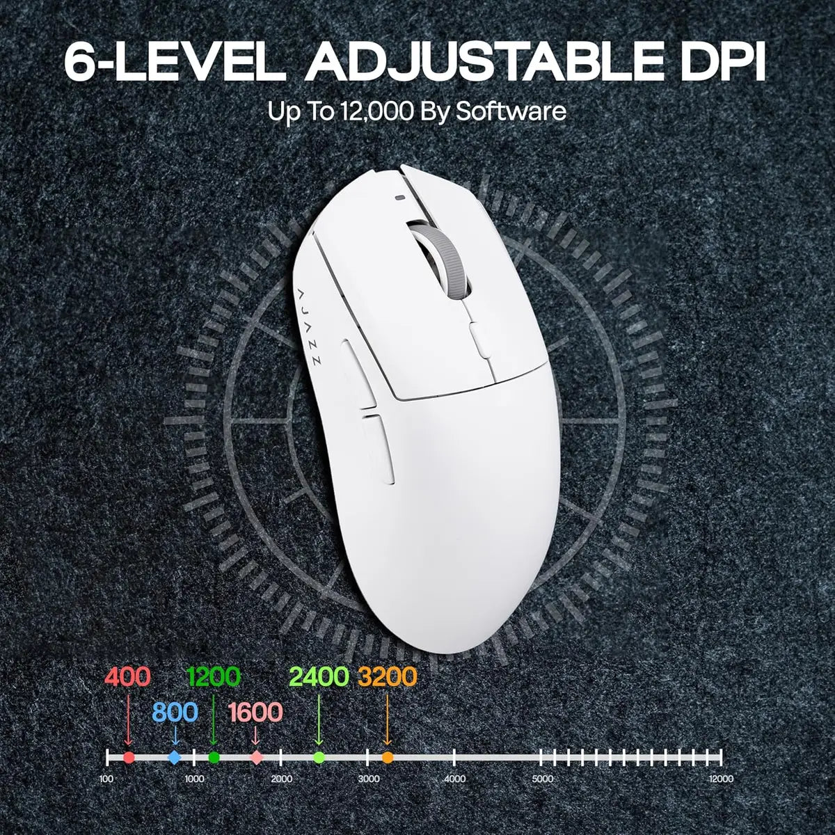Ajazz AJ139 V2 MC Gaming Mouse with Charging Base - White