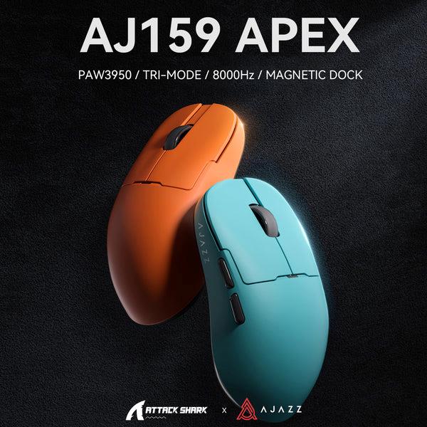 Ajazz AJ159 Apex Wireless 8K Gaming Mouse with Display Charging Dock - White