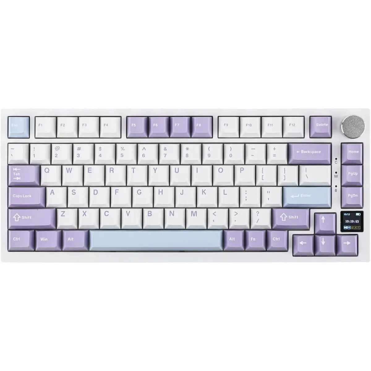 Ajazz AK820 Pro 75% Mechanical Keyboard - White/Purple/Yellow