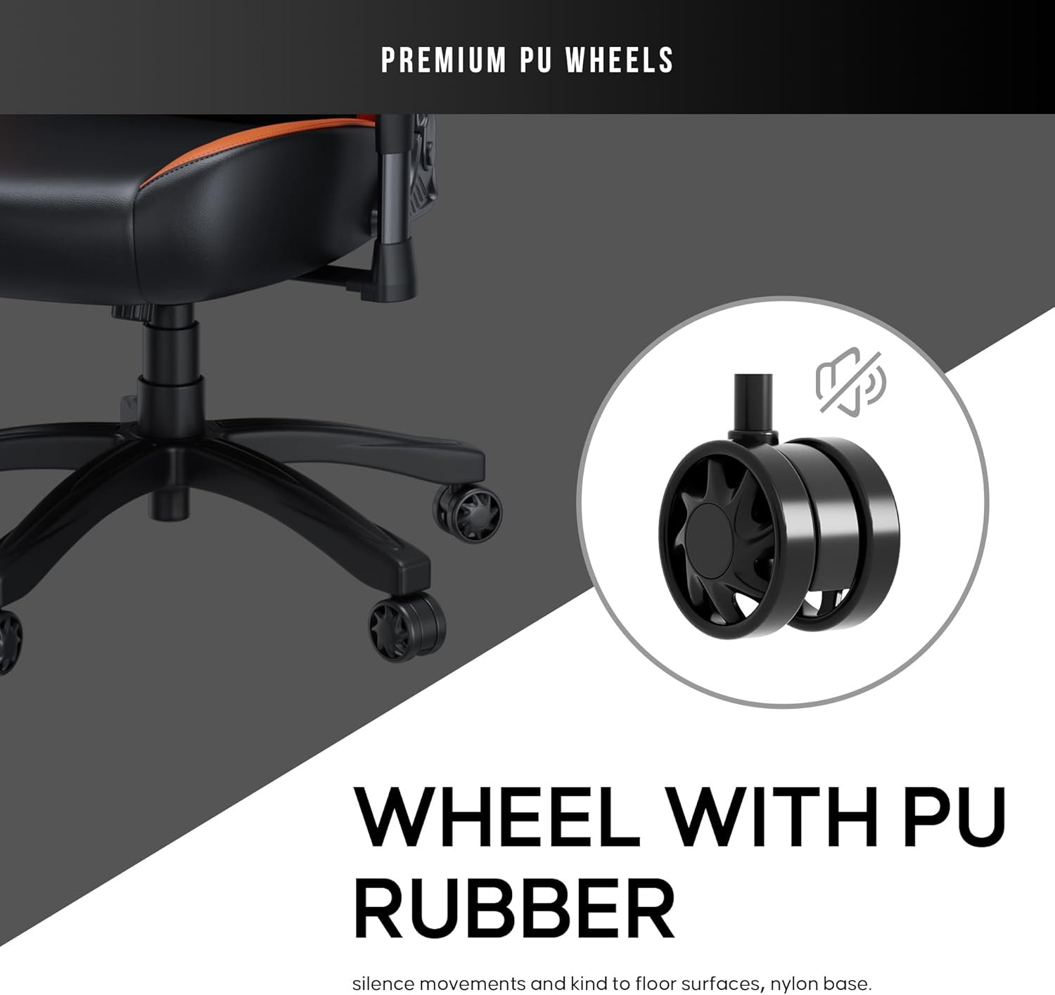 Anda Seat Luna Large Gaming Chair - Black/Orange