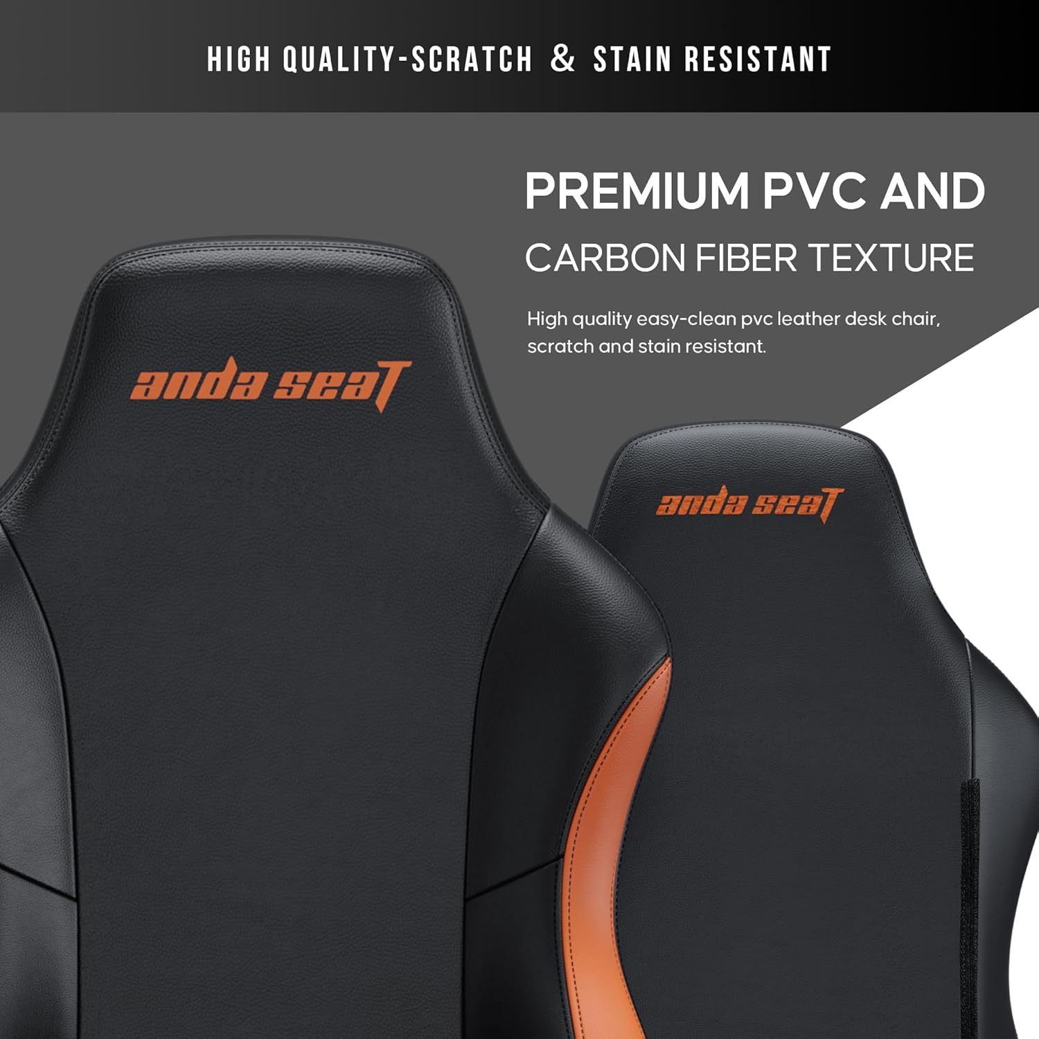 Anda Seat Luna Large Gaming Chair - Black/Orange