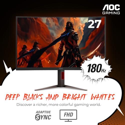 AOC C27G4H 27" FHD 1080p, 180Hz Curved Gaming Monitor, - PakByte Computers  