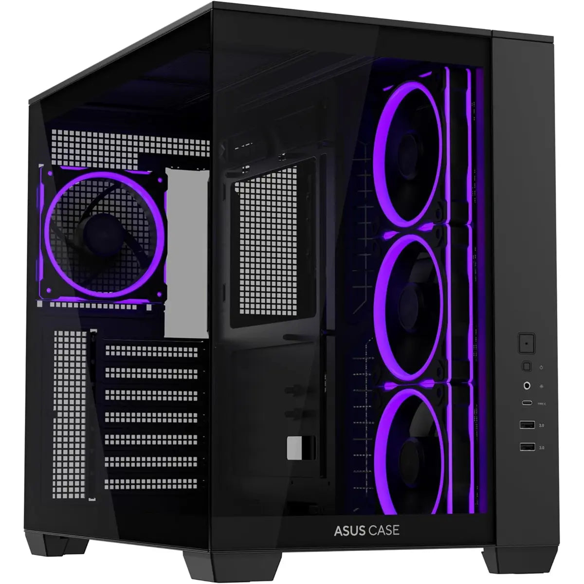 Asus A32 Plus TG ARGB Black Mid-Tower ATX Case - Black