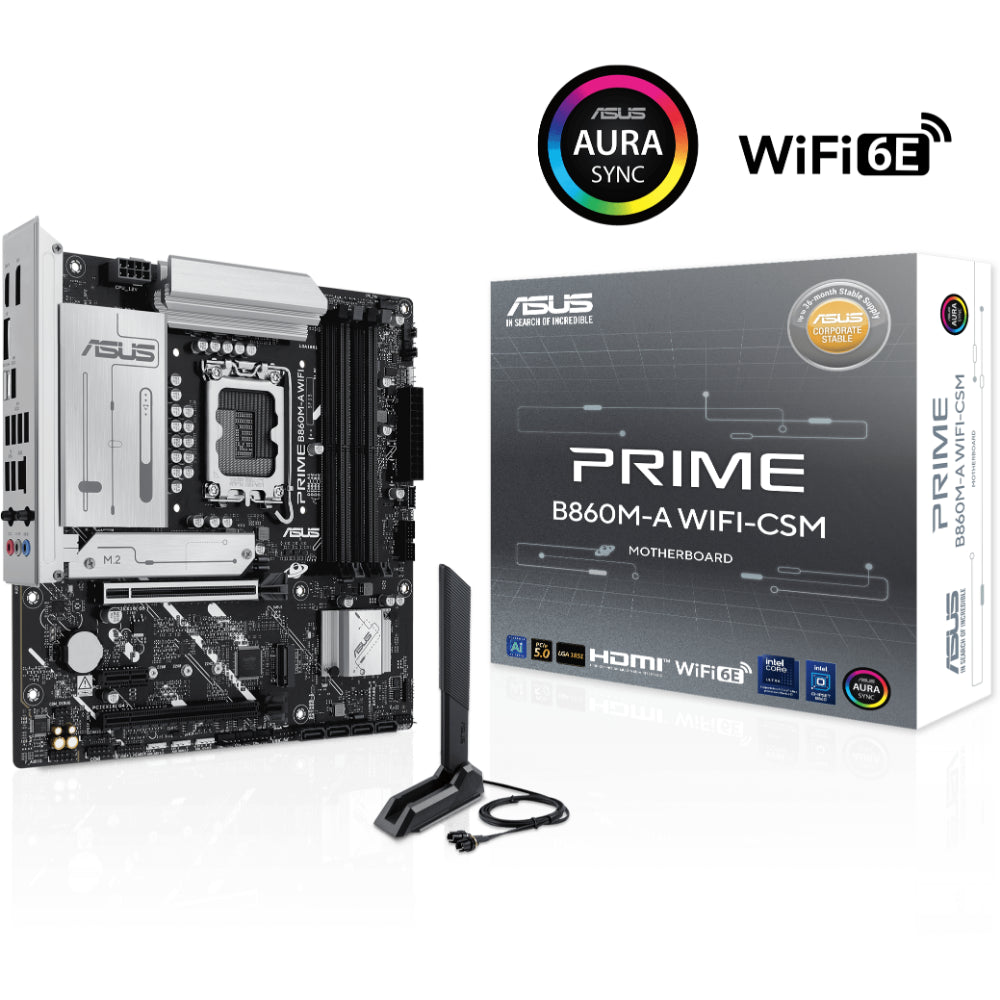 ASUS PRIME B860M-A WIFI-CSM DDR5 LGA1851 microATX Motherboard