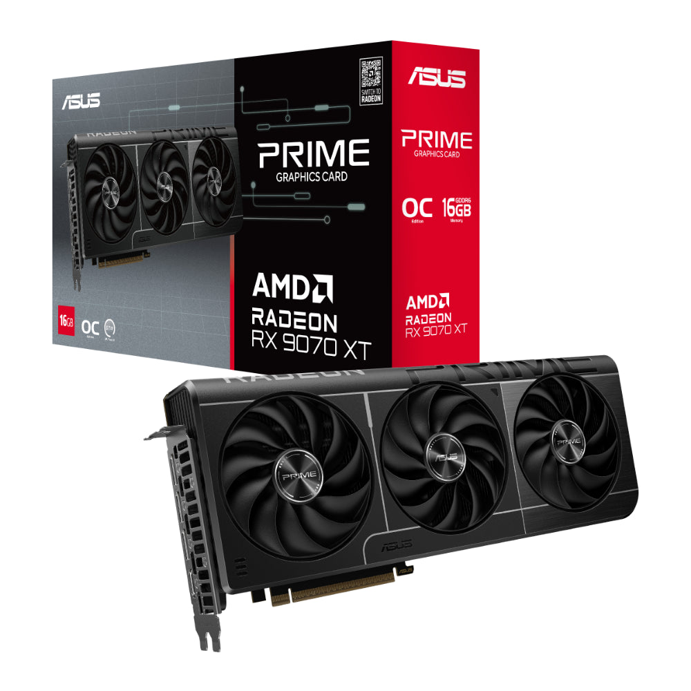 ASUS Prime RX 9070 XT 16GB GDDR6 OC Edition Graphics Card