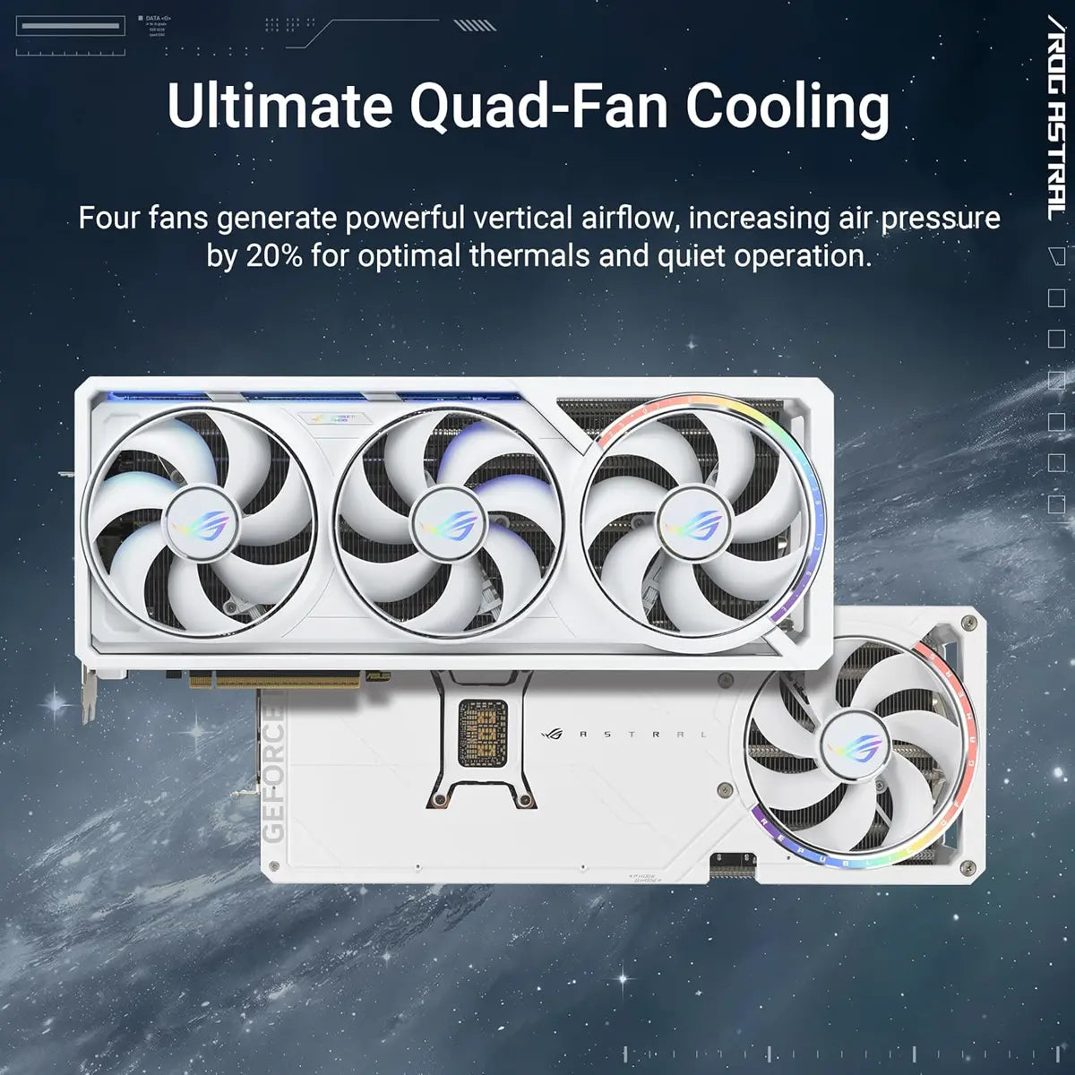 Asus Rog Astral GeForce RTX 5080 16GB GDDR7 OC Edition Quad-Fan Graphics Card - White