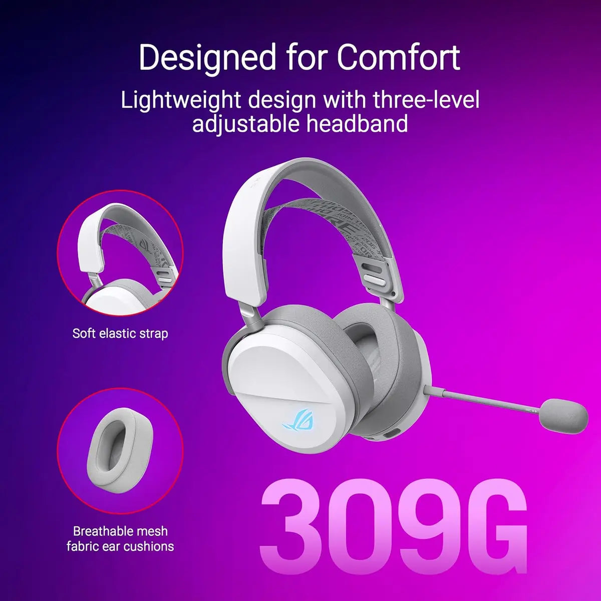 Asus Rog Pelta Wireless Gaming Headset - White