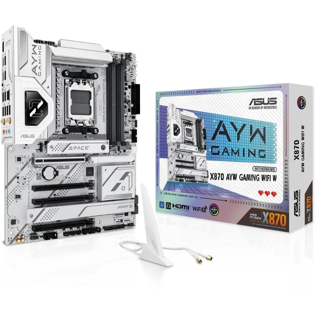 Asus X870 AYW Gaming WIFI AM5 ATX White Motherboard - White
