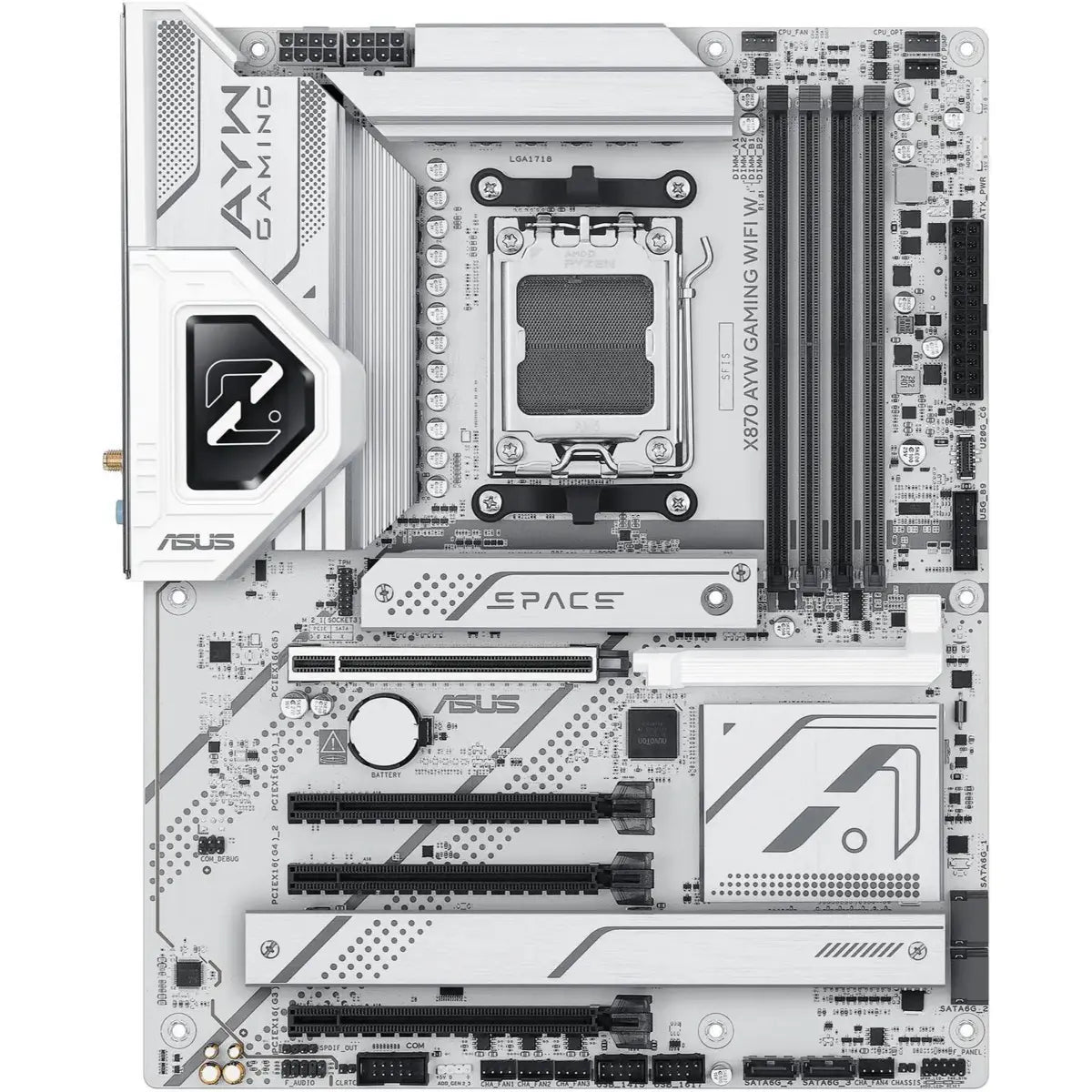 Asus X870 AYW Gaming WIFI AM5 ATX White Motherboard - White