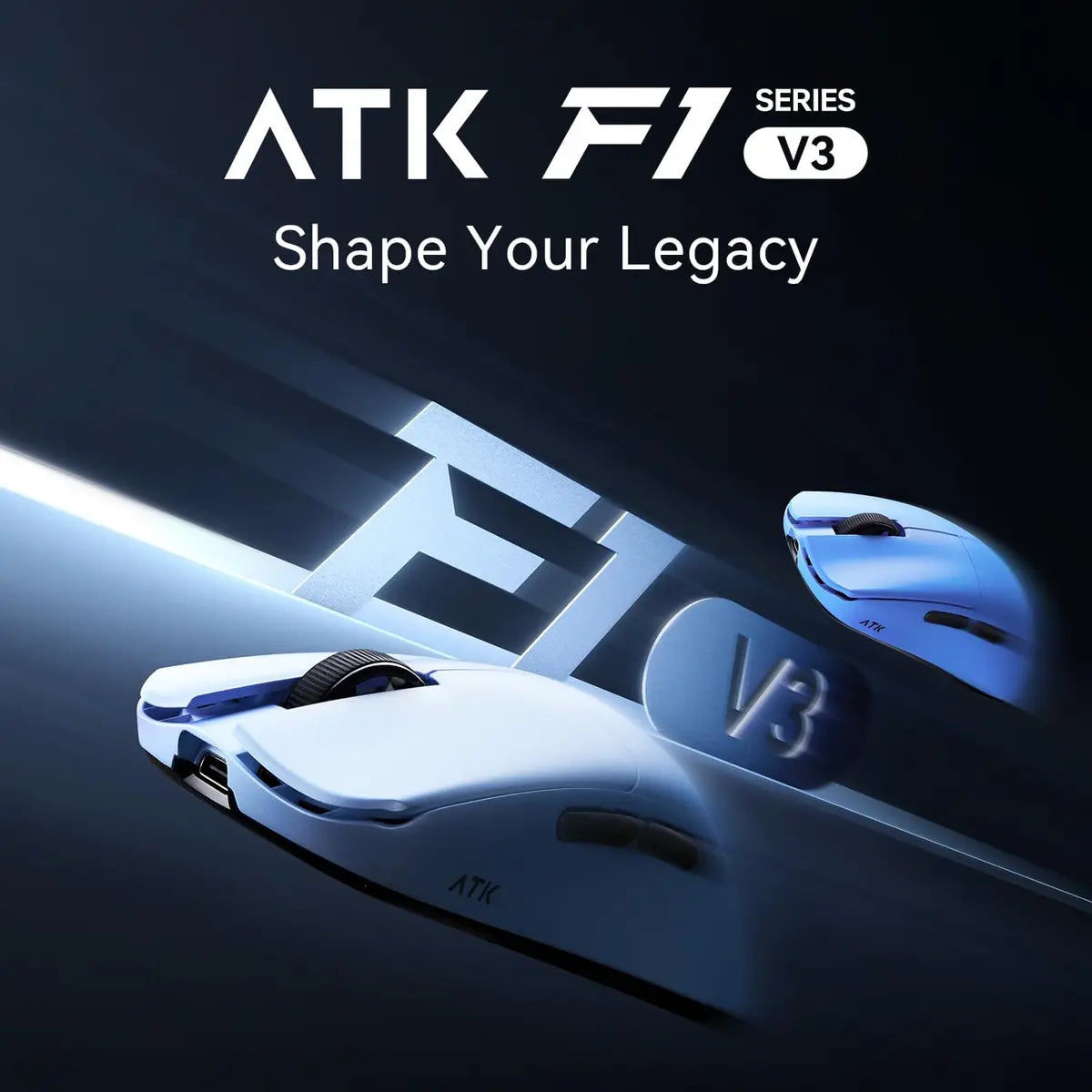 ATK Blazing Sky F1 V3 Series Esports Wireless Mouse - Pearl Blue