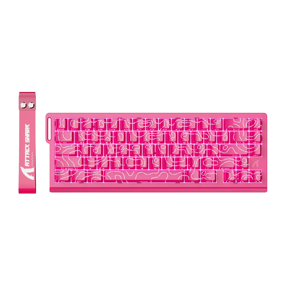 Attack Shark X68 HE Wired Rapid Trigger Magnetic Gaming Keyboard – Rose Red
