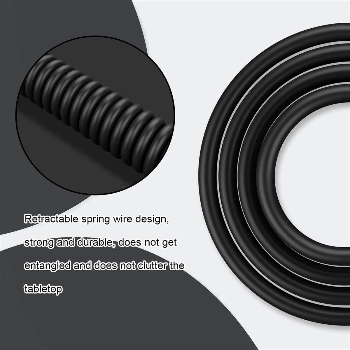 Attack Shark x MambaSnake C01 Custom Coiled USB C to A Cable - Black