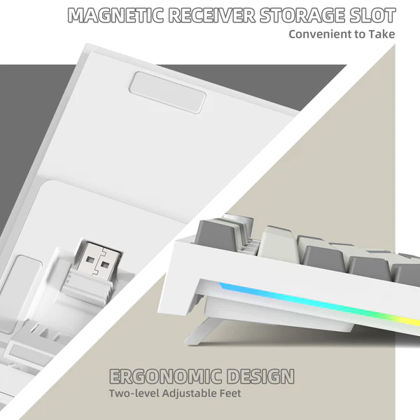 Attack Shark K86 Wireless Mechanical Keyboard - Retro Grey - PakByte Computers  