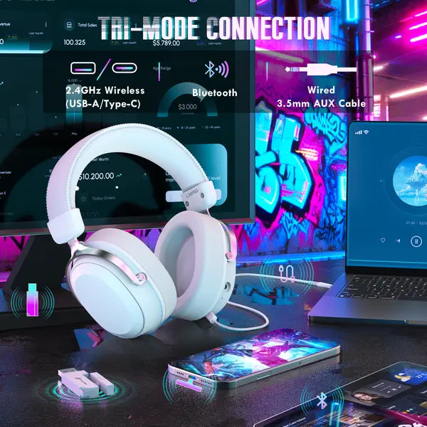 Attack Shark L30Pro Wireless Gaming Headset - White