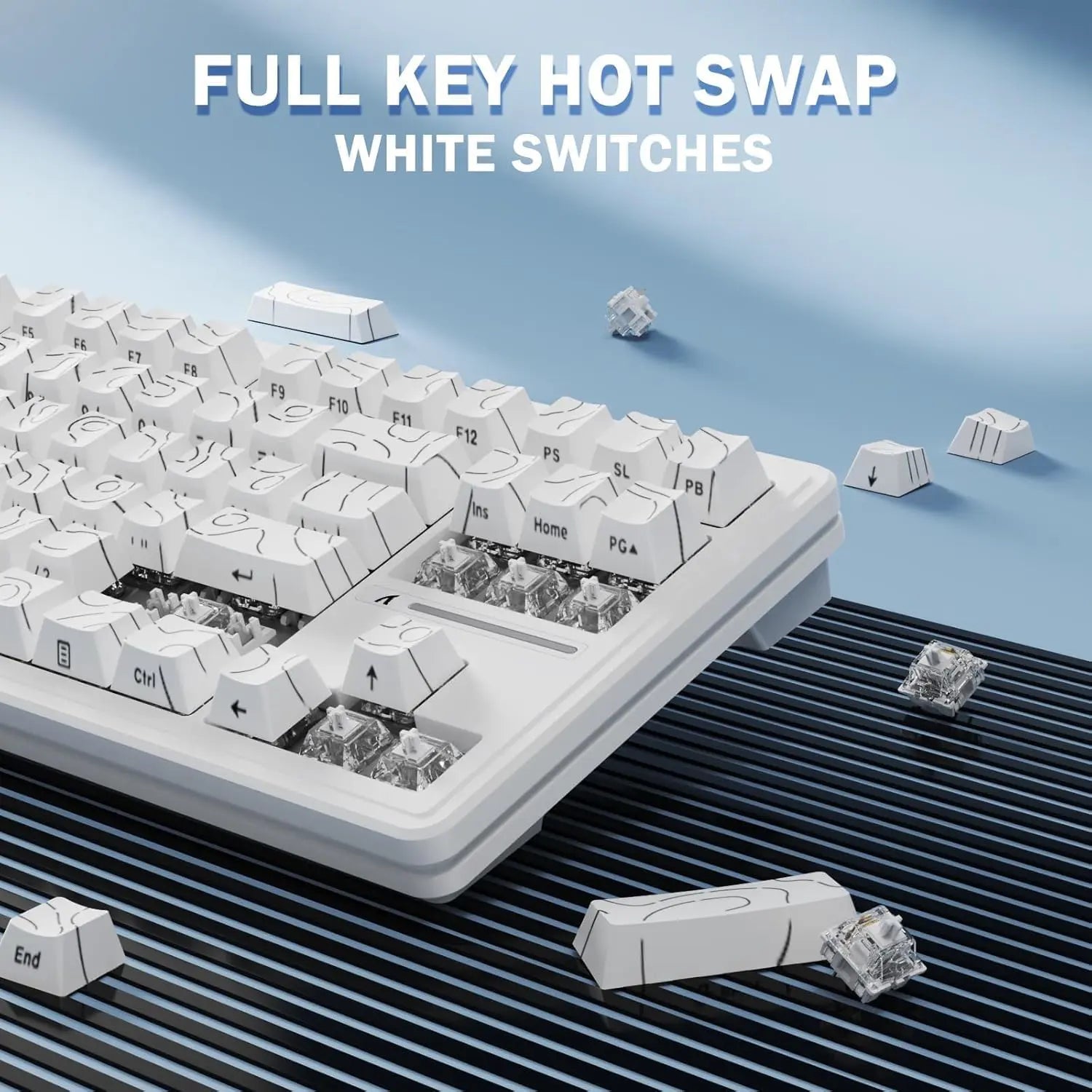 Attack Shark M87 Pro V2 Wireless Gaming Keyboard - White - PakByte Computers  