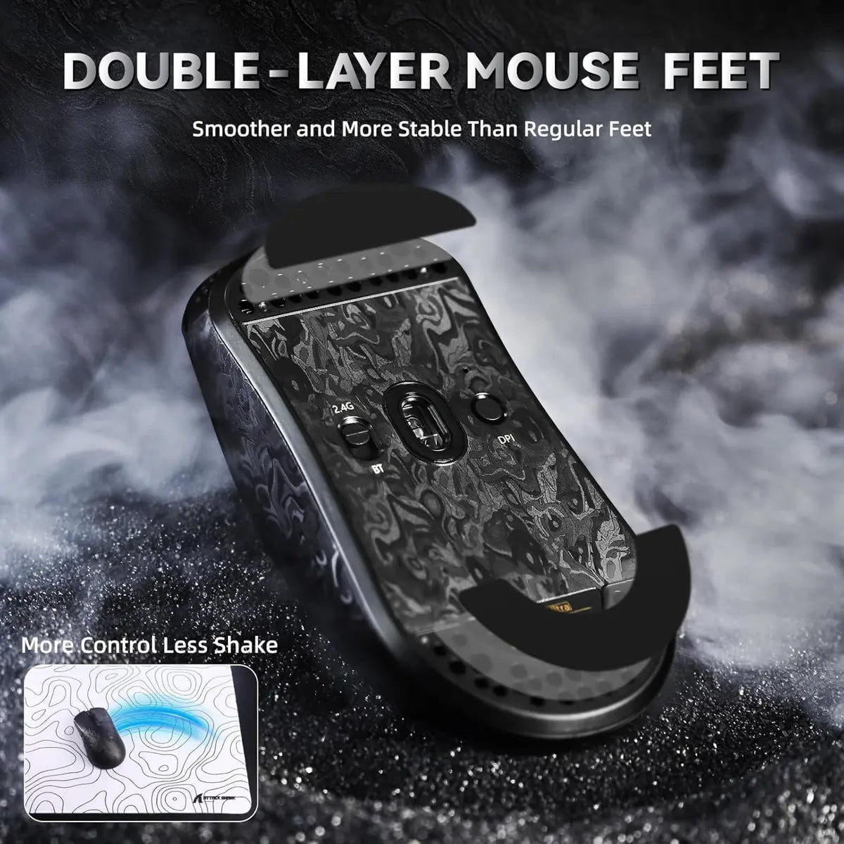 Attack Shark R11 Ultra 8K Carbon Fiber Wireless Gaming Mouse - Black Ink