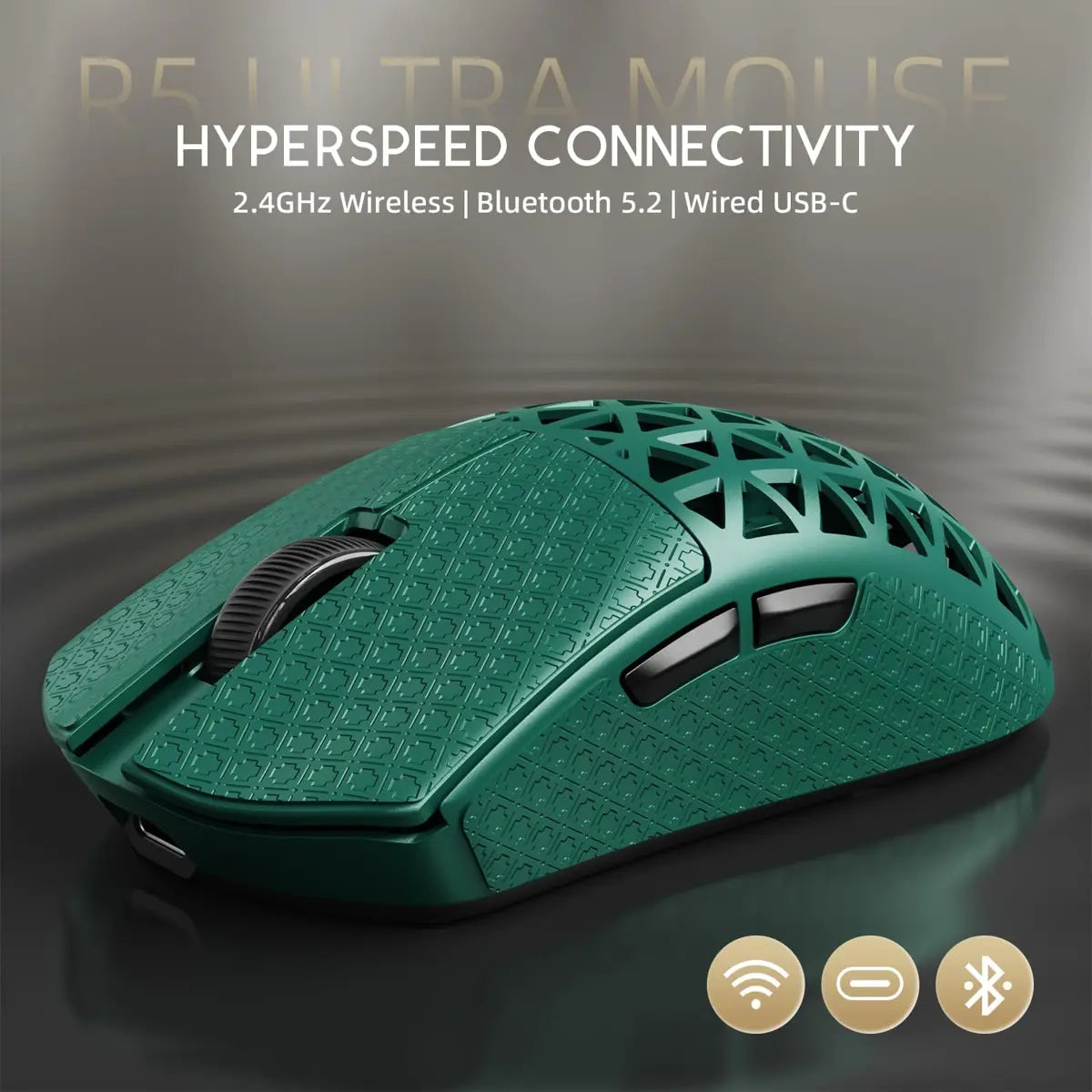 Attack Shark R5 Ultra 8K Carbon Fiber Wireless Gaming Mouse - Green