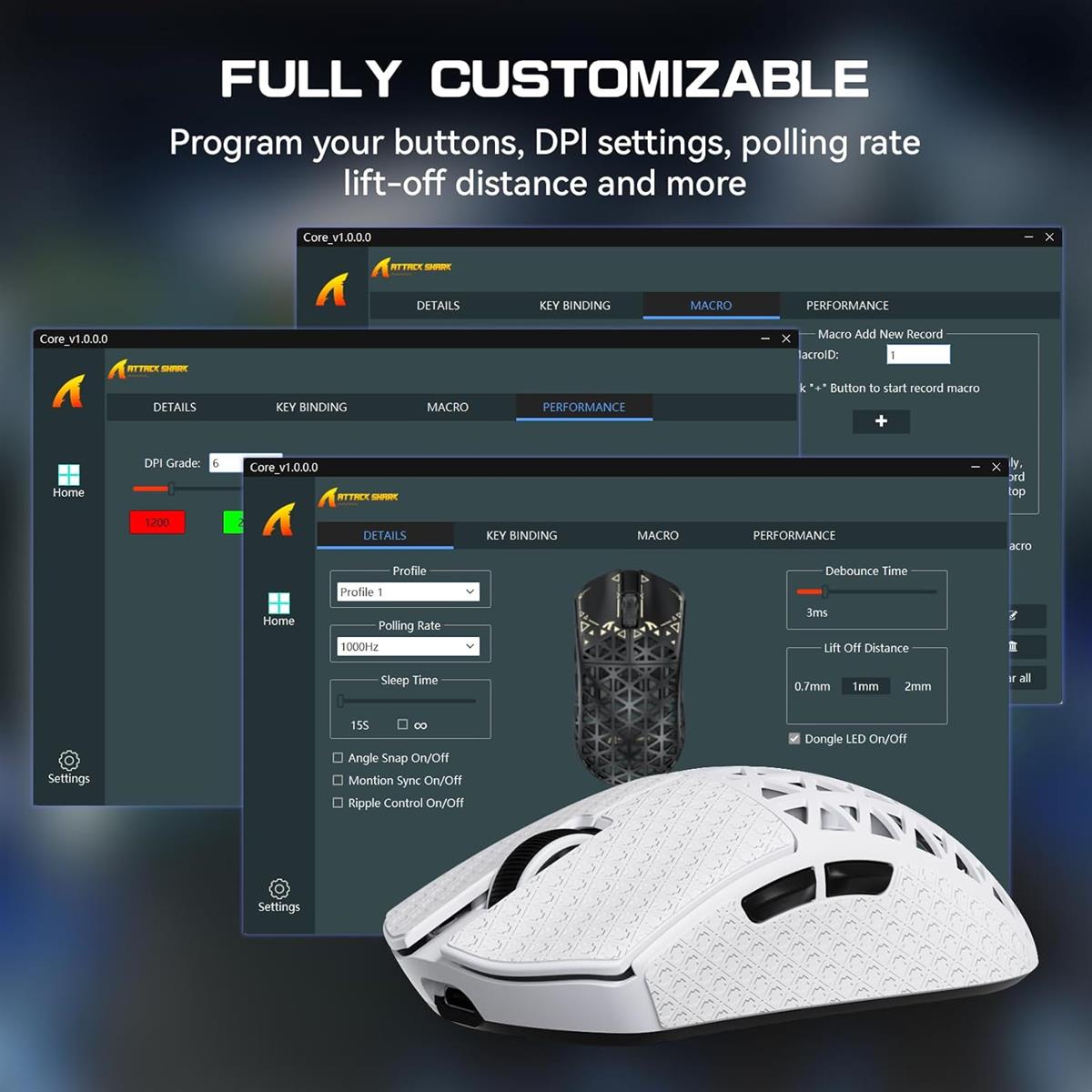 Attack Shark R5 Ultra 8K Carbon Fiber Wireless Gaming Mouse - White