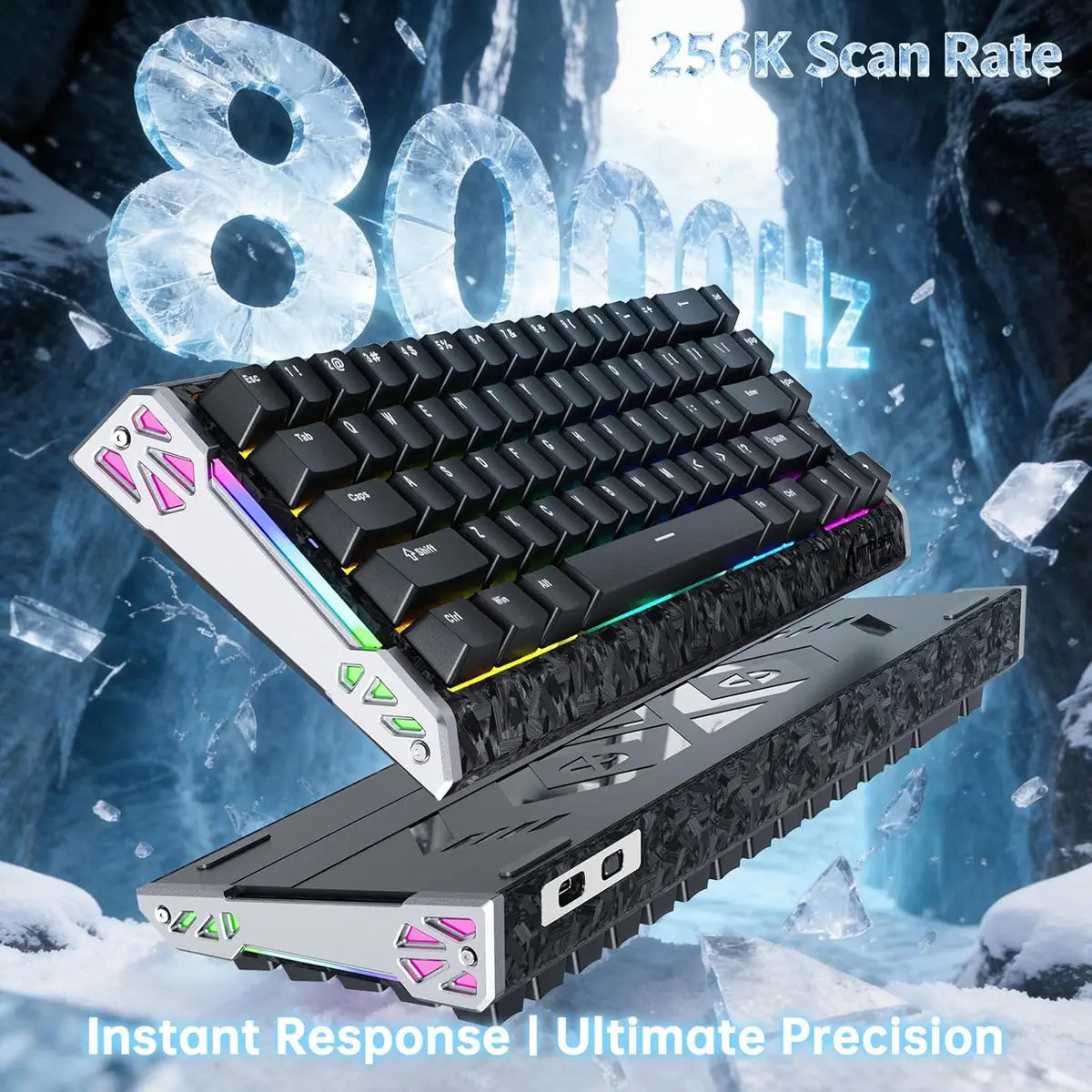 Attack Shark R68 HE Carbon Fiber 8000Hz Rapid Trigger Keyboard - Black
