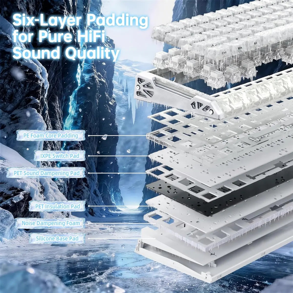 Attack Shark R68 HE Carbon Fiber 8000Hz Rapid Trigger Keyboard - Ice Ninja