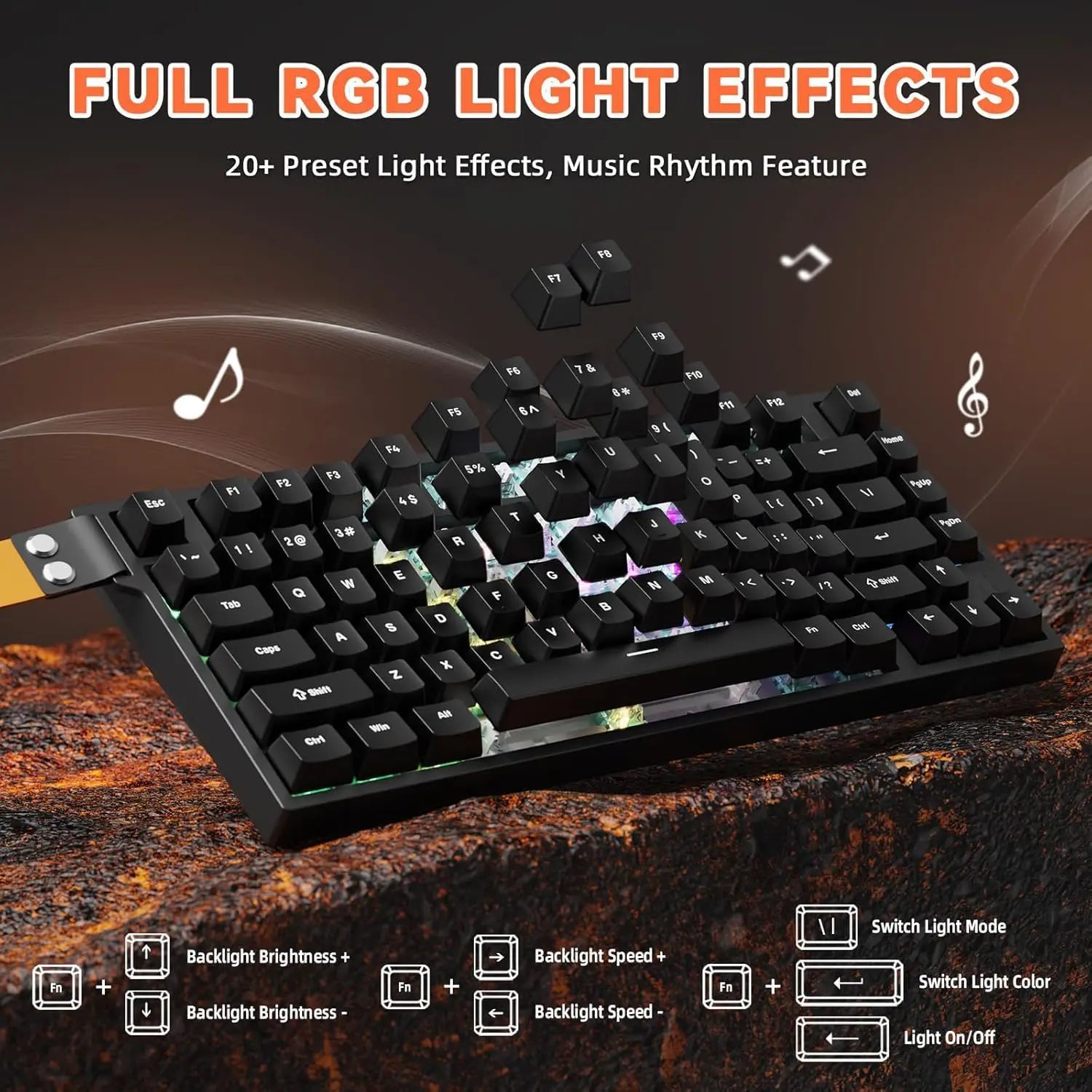 Attack Shark R82 HE Rapid Trigger TKL Wired Gaming Keyboard - Black