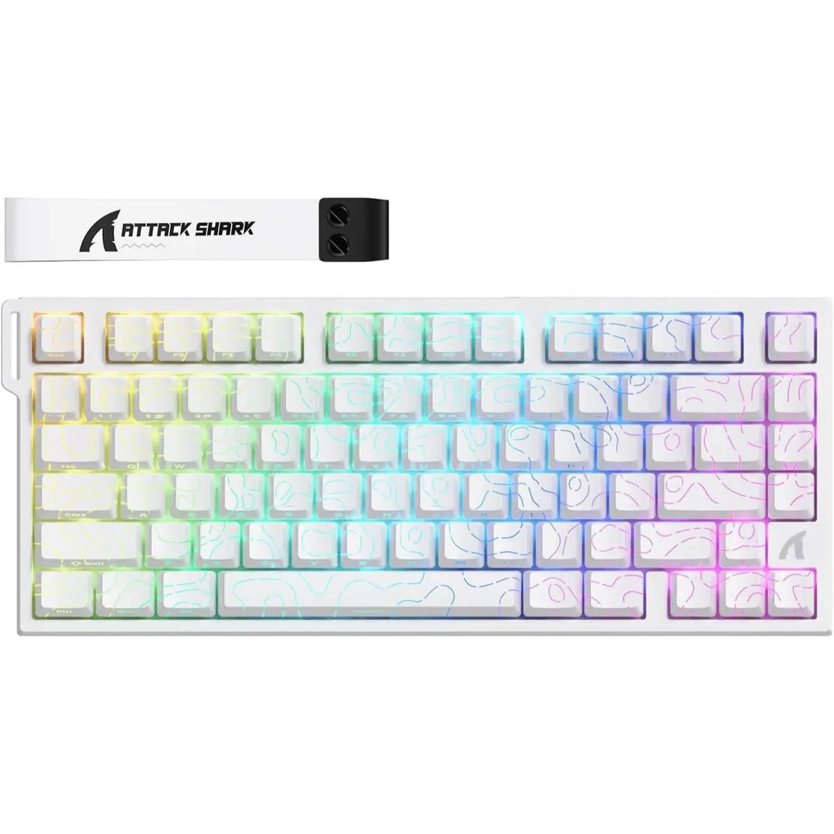 Attack Shark R82 HE Rapid Trigger Wired Mechanical Gaming Keyboard - White Contour
