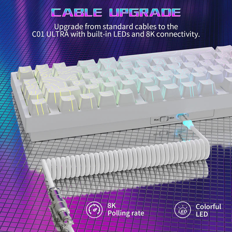 Attack Shark R82 HE Rapid Trigger TKL Wired Gaming Keyboard - White