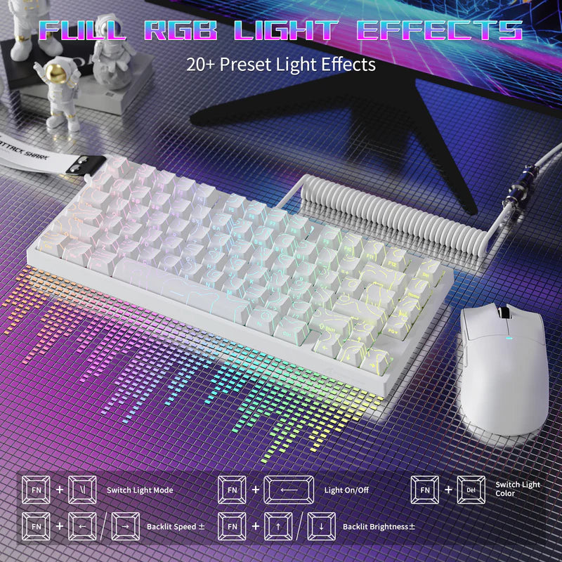 Attack Shark R82 HE Rapid Trigger TKL Wired Gaming Keyboard - White