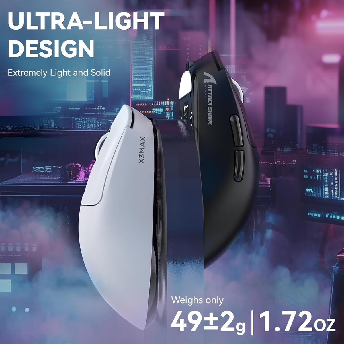 Attack Shark X3 Max Wireless Gaming Mouse - White - PakByte Computers  