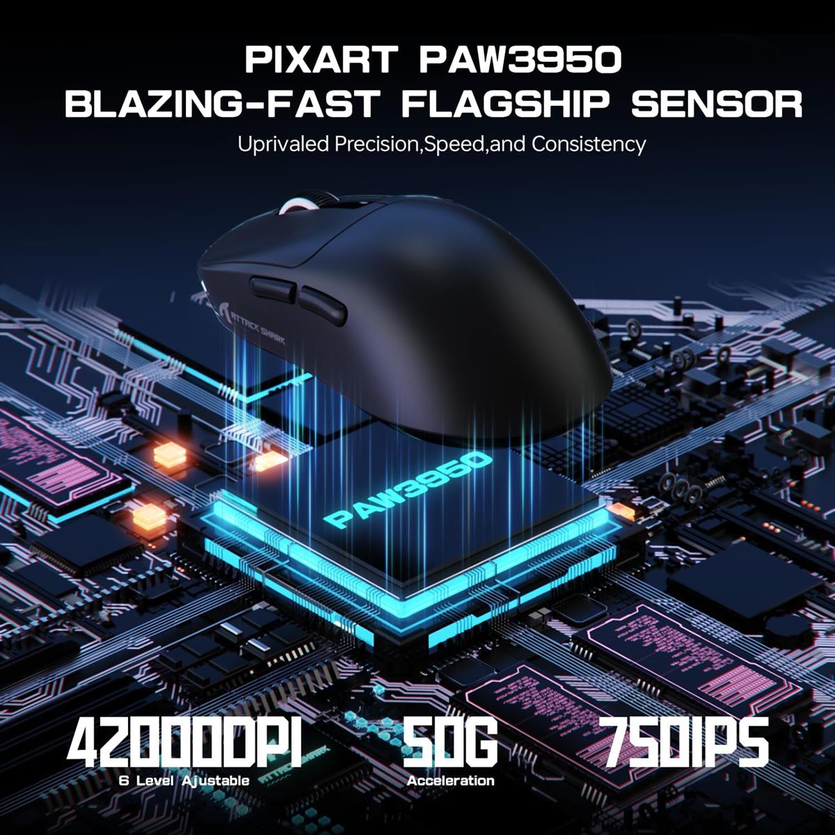 Attack Shark X3 Max Wireless Gaming Mouse - Black - PakByte Computers  