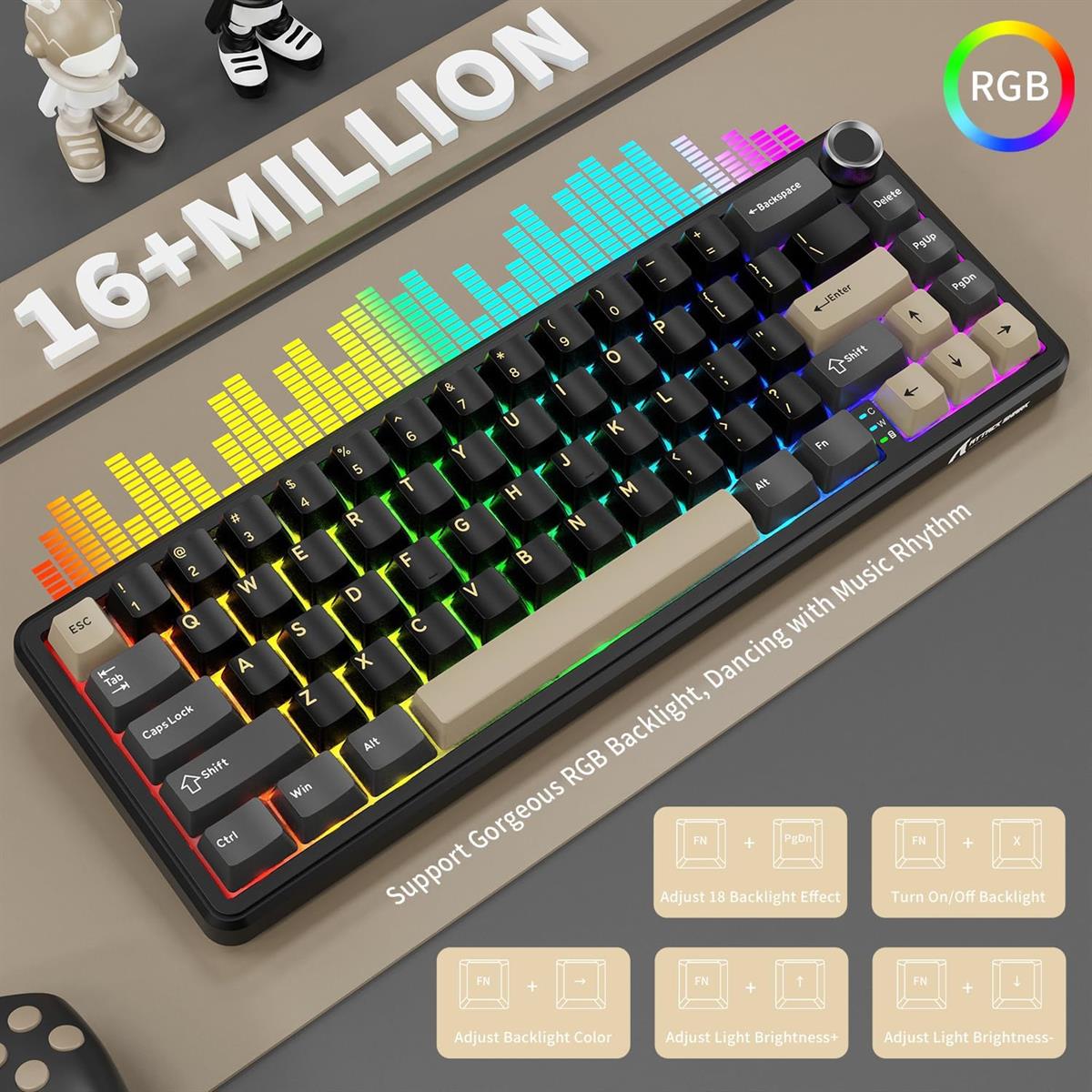 Attack Shark X66 Wireless Mechanical Gaming Keyboard - Star Black - PakByte Computers  