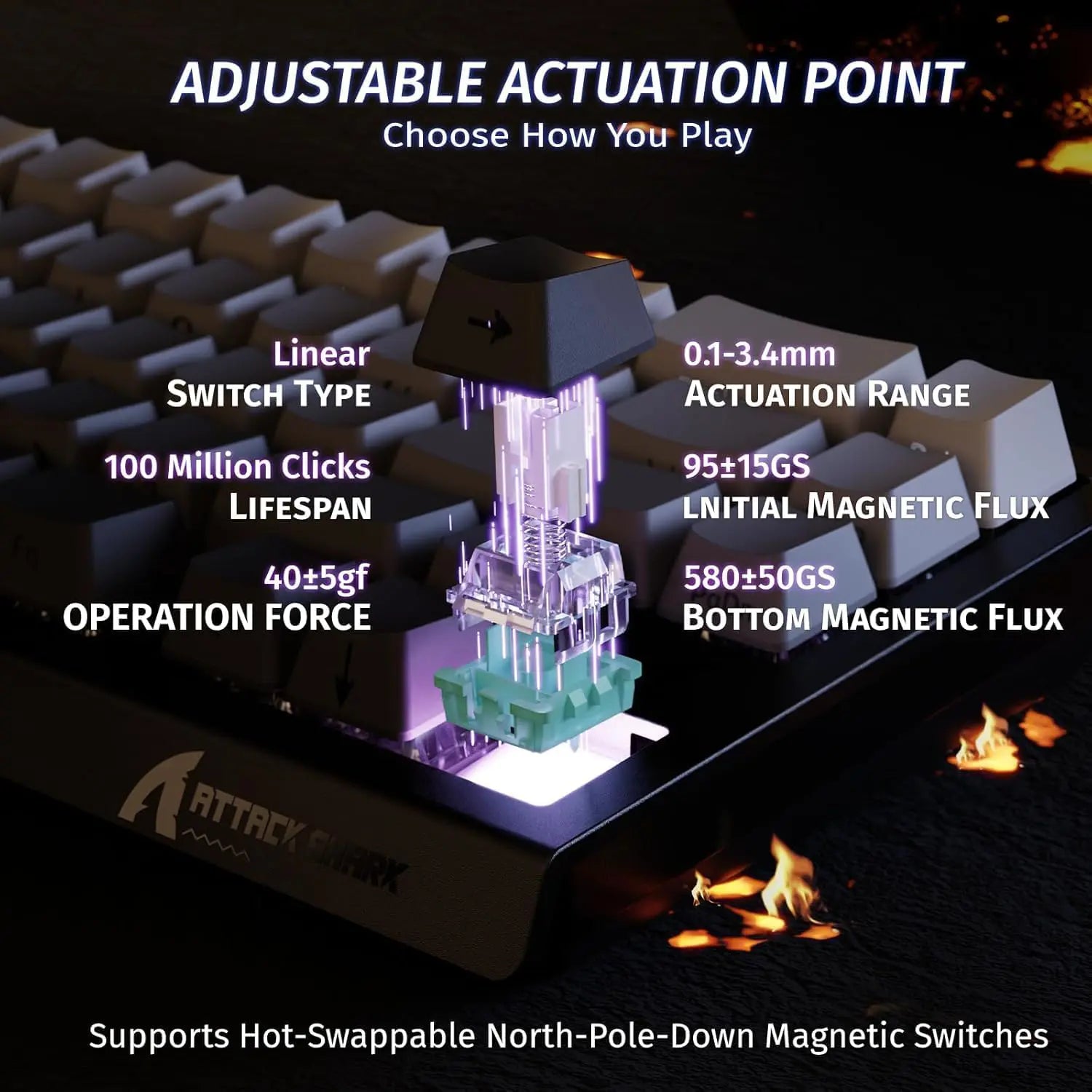 Attack Shark X68 HE 60% Wired Gaming Keyboard - Moonlight - PakByte Computers  