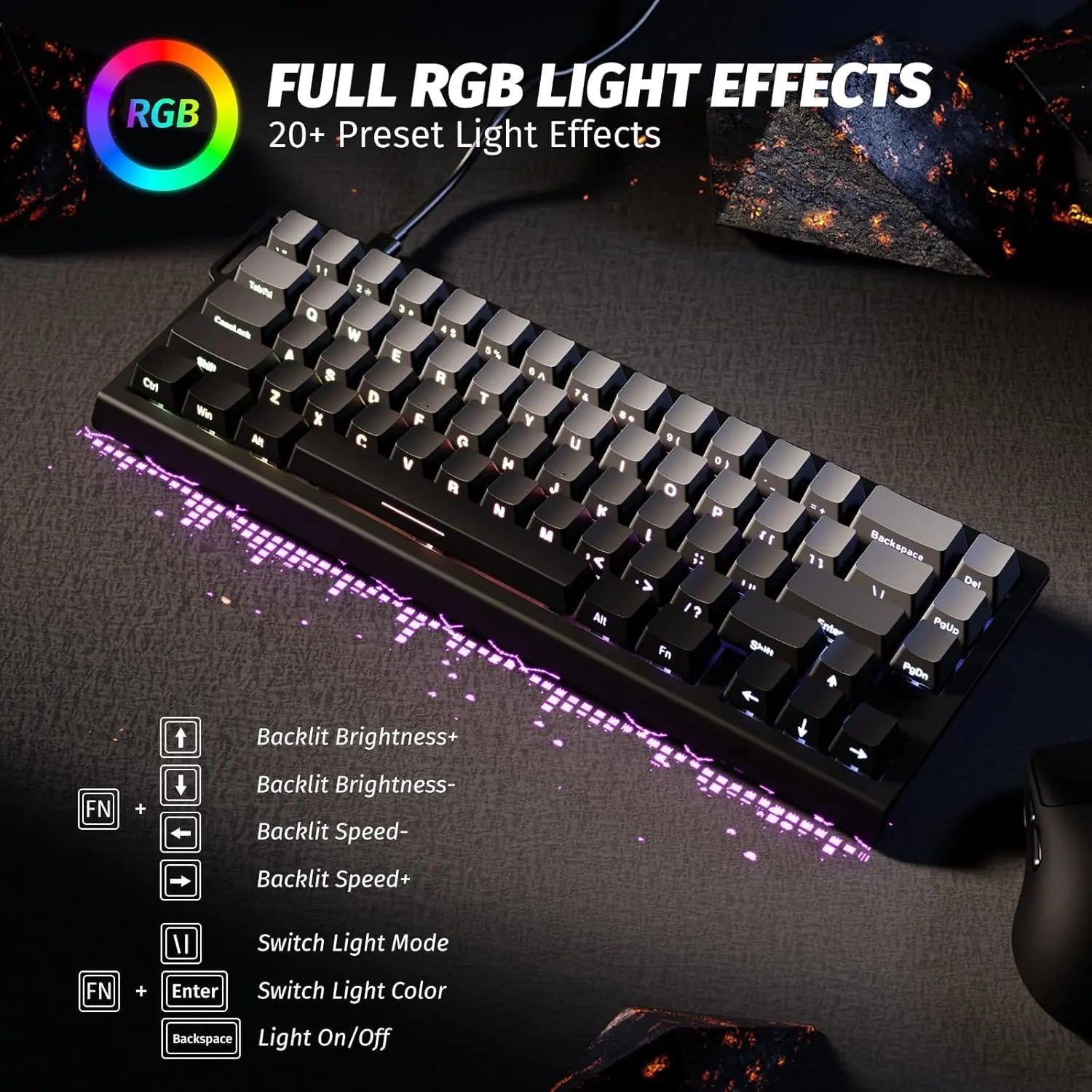 Attack Shark X68 HE 60% Wired Gaming Keyboard - Moonlight - PakByte Computers  