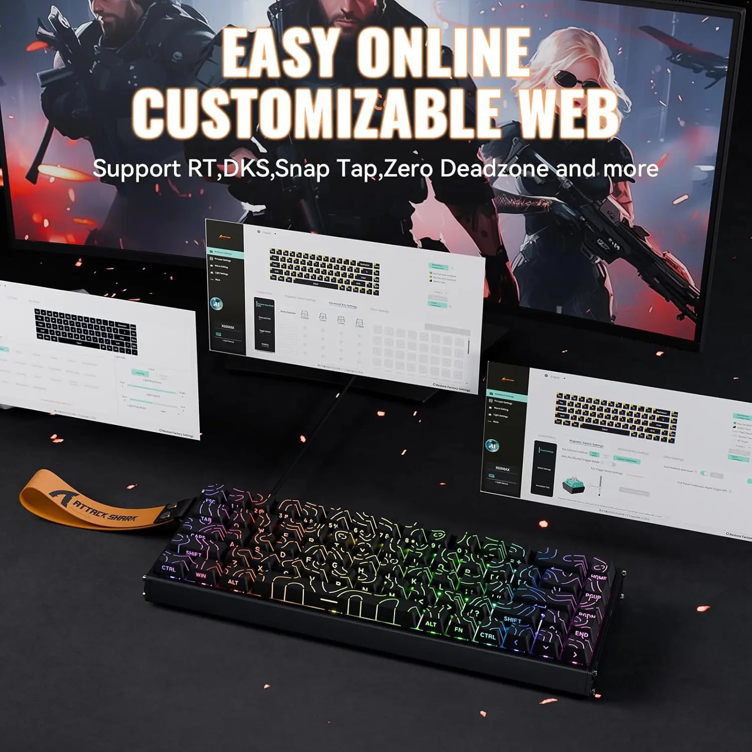 Attack Shark X68 HE Max Gaming Keyboard - Black - PakByte Computers  