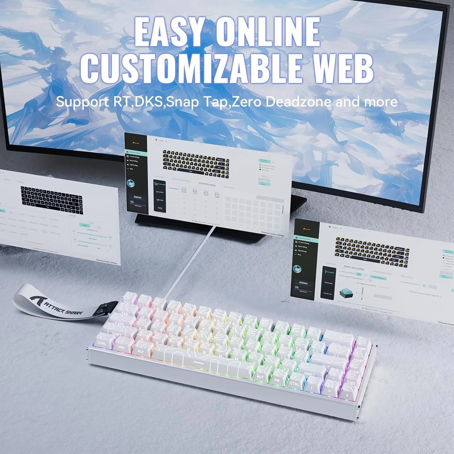 Attack Shark X68 HE Max TKL Gaming Keyboard - White - PakByte Computers  