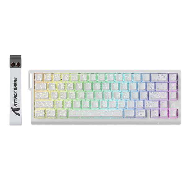 Attack Shark X68 HE 60% Wired Gaming Keyboard - White Contours - PakByte Computers  