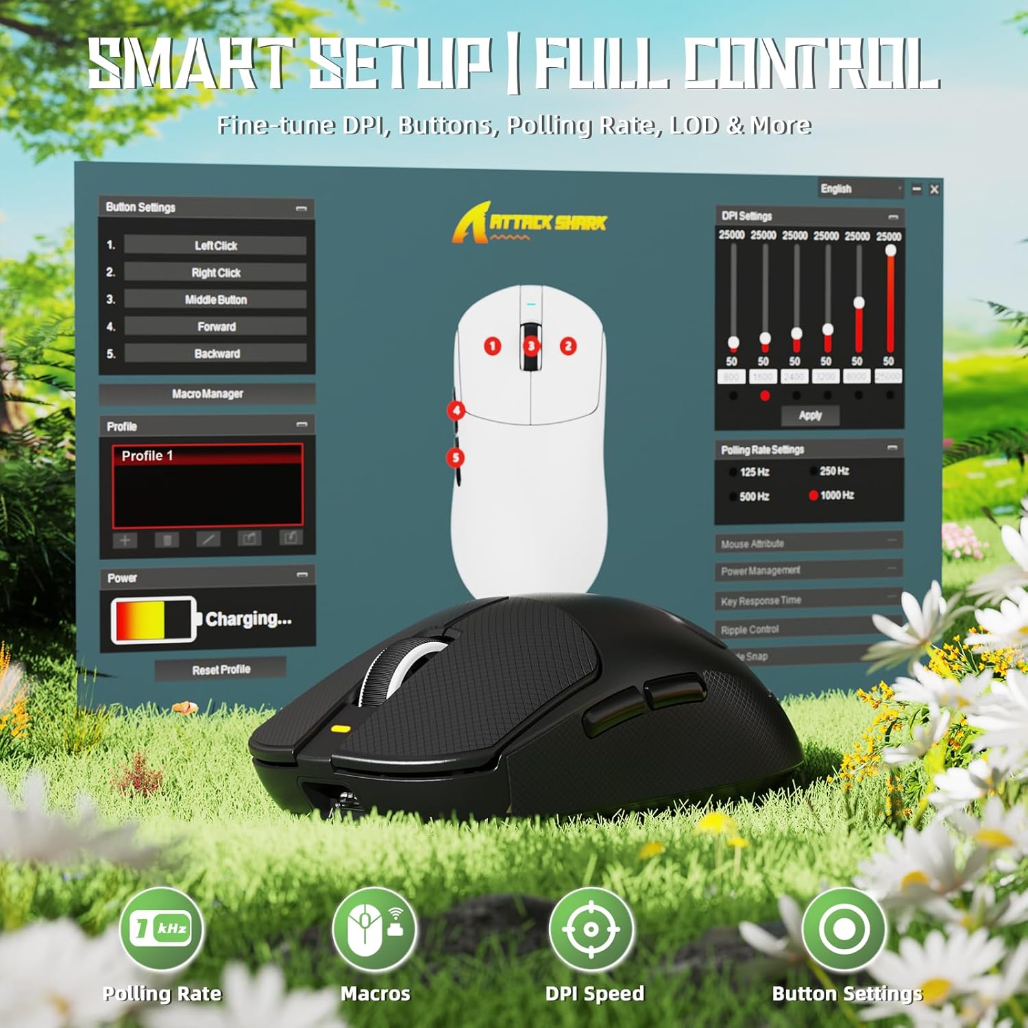 Attack Shark X8 SE Wireless Gaming Mouse - Black