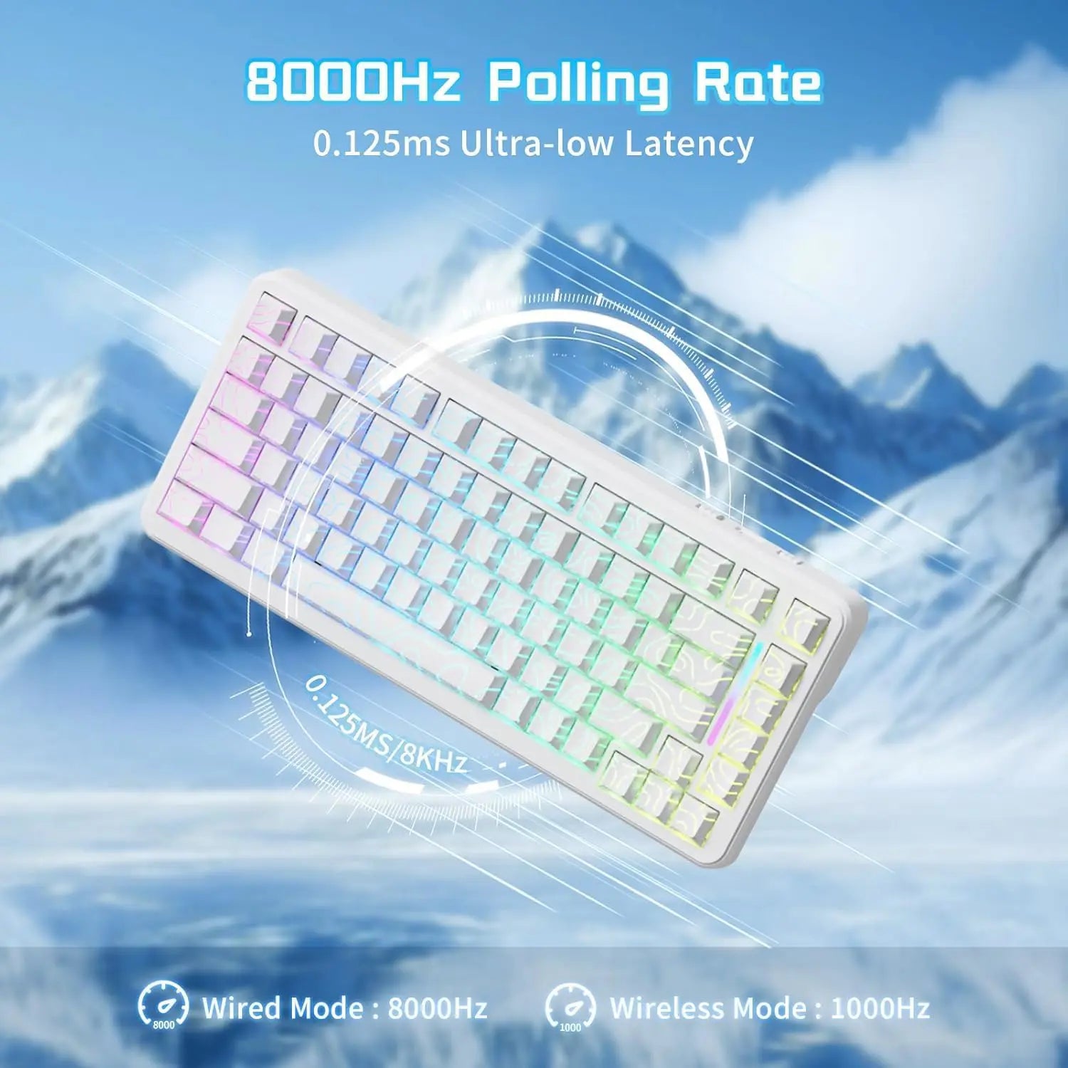Attack Shark X82 Pro HE Wireless Gaming Keyboard - White Contour - PakByte Computers  