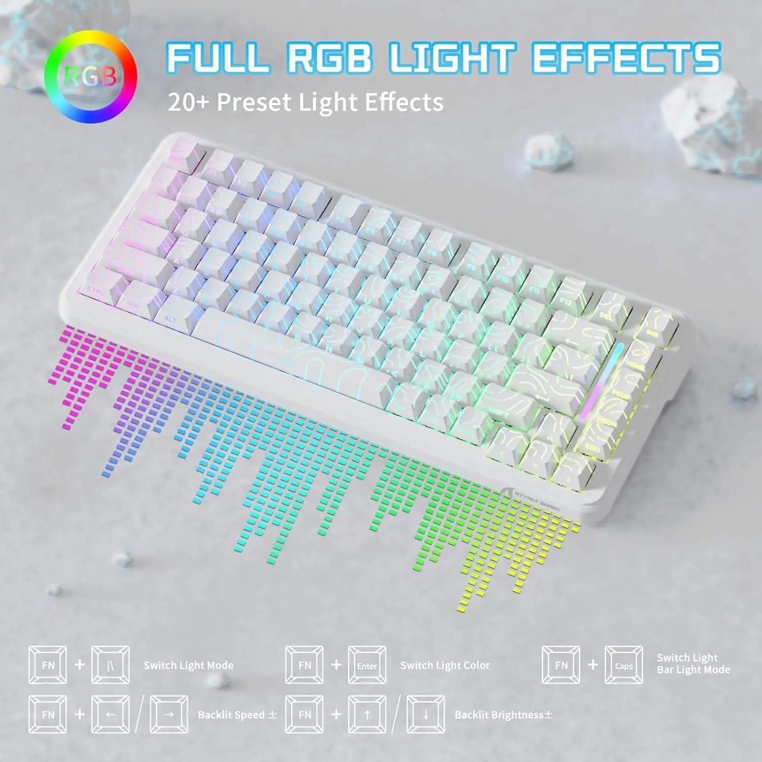 Attack Shark X82 Pro HE Wireless Gaming Keyboard - White Contour - PakByte Computers  